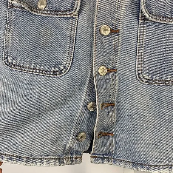 PACSUN Women’s Button Down Denim Mini Jean Skirt Blue Size 27 - Picture 5 of 11
